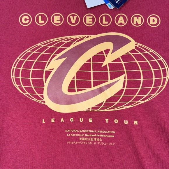 Cleveland Cavaliers NBA League Tour Long Sleeve Shirt Wine Mens 2XL NEW - Picture 3 of 9